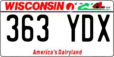 WI license plate 363YDX