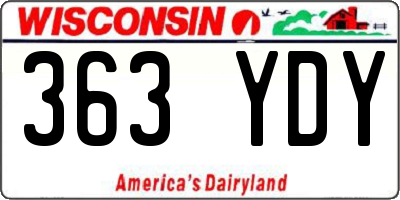 WI license plate 363YDY