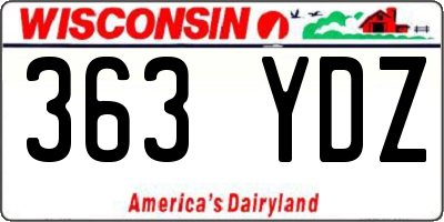 WI license plate 363YDZ