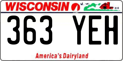 WI license plate 363YEH