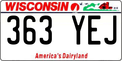 WI license plate 363YEJ
