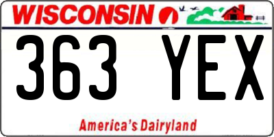 WI license plate 363YEX