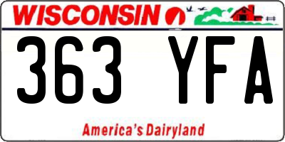 WI license plate 363YFA