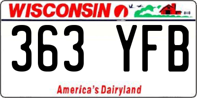 WI license plate 363YFB