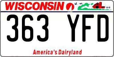 WI license plate 363YFD