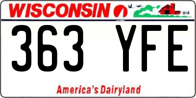 WI license plate 363YFE