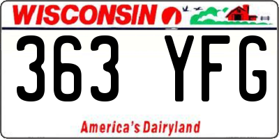 WI license plate 363YFG