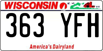 WI license plate 363YFH