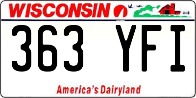 WI license plate 363YFI