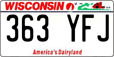 WI license plate 363YFJ