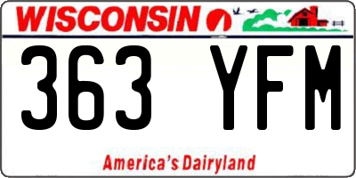 WI license plate 363YFM