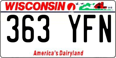 WI license plate 363YFN