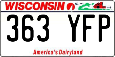 WI license plate 363YFP