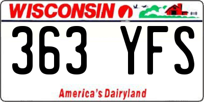 WI license plate 363YFS