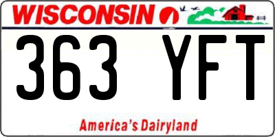 WI license plate 363YFT