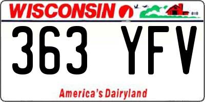 WI license plate 363YFV
