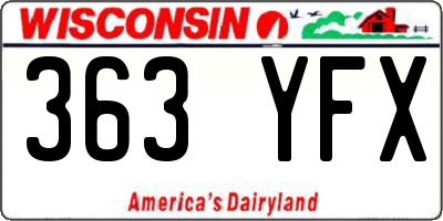 WI license plate 363YFX