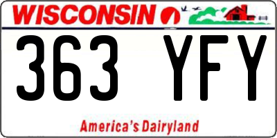WI license plate 363YFY