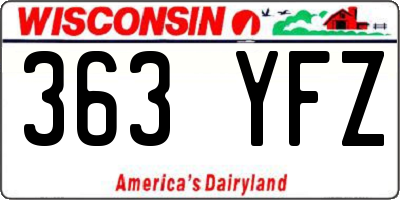 WI license plate 363YFZ