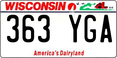WI license plate 363YGA