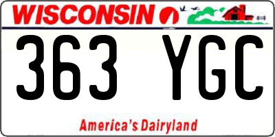 WI license plate 363YGC