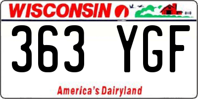 WI license plate 363YGF