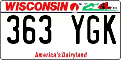 WI license plate 363YGK