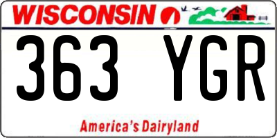 WI license plate 363YGR