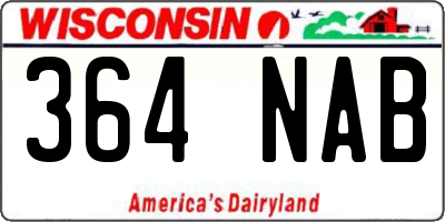WI license plate 364NAB