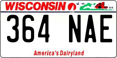 WI license plate 364NAE