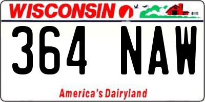 WI license plate 364NAW
