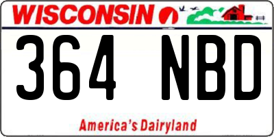 WI license plate 364NBD