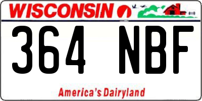 WI license plate 364NBF