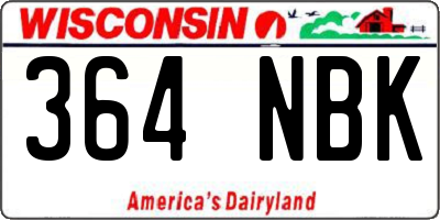 WI license plate 364NBK