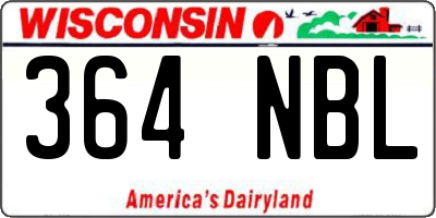 WI license plate 364NBL