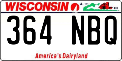 WI license plate 364NBQ