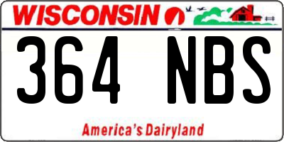 WI license plate 364NBS
