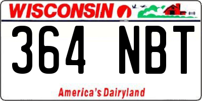 WI license plate 364NBT