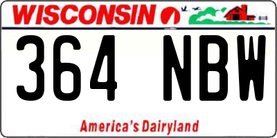 WI license plate 364NBW