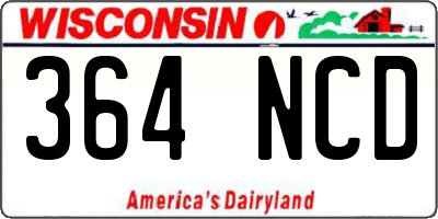 WI license plate 364NCD