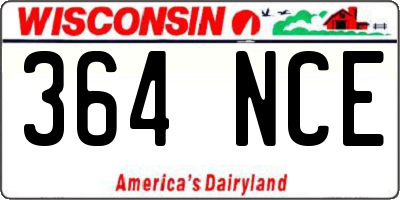 WI license plate 364NCE