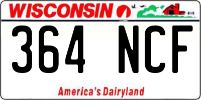 WI license plate 364NCF