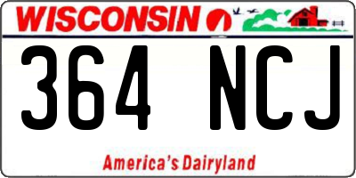 WI license plate 364NCJ