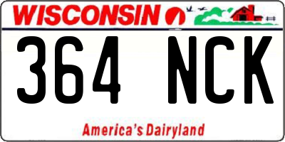 WI license plate 364NCK