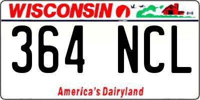 WI license plate 364NCL