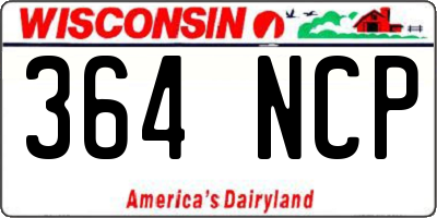 WI license plate 364NCP