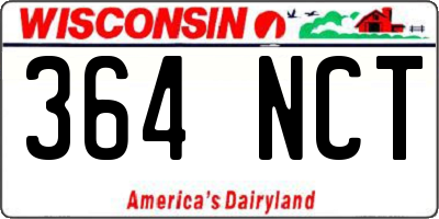 WI license plate 364NCT