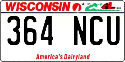 WI license plate 364NCU