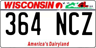 WI license plate 364NCZ