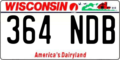 WI license plate 364NDB